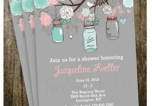 French Country Bridal Shower Invitations Vintage Shabby Chic French Country Mason Jar Shower Baby