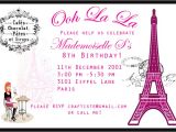 French Party Invitation Templates Here and now Paris themed Birthday Party