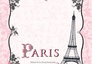French Party Invitation Templates Paris Bridal Shower Invitations soiree Personalized European