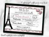 French themed Baby Shower Invitations French themed Party Invitations Invite with Envelope