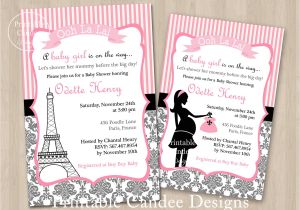 French themed Baby Shower Invitations Paris Invitations On Pinterest