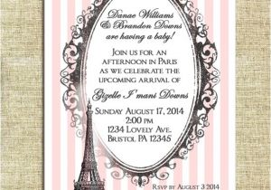 French themed Baby Shower Invitations Paris theme Baby Shower Invitation by Adrianasartstudio On