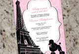 French themed Baby Shower Invitations Paris themed Baby Shower Invitation Pink and Black French