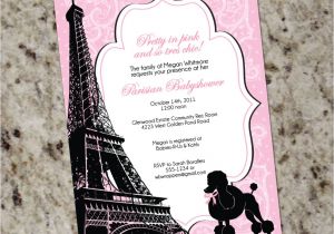 French themed Baby Shower Invitations Paris themed Baby Shower Invitation Pink and Black French