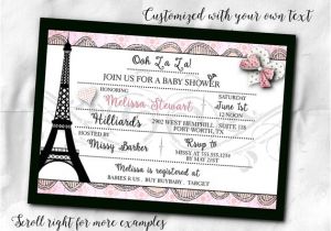 French themed Bridal Shower Invitations French themed Party Invitations Invite with Envelope