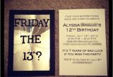 Friday the 13th Birthday Party Invitations Friday the 13th Birthday Invitations Diy Pinterest