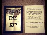 Friday the 13th Birthday Party Invitations Friday the 13th Birthday Invitations Diy Pinterest