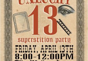 Friday the 13th Birthday Party Invitations Items Similar to Friday the 13th Superstition Party On Etsy