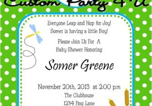 Frog Baby Shower Invites Cute Frog Baby Shower Invitation for Boys or Girls by