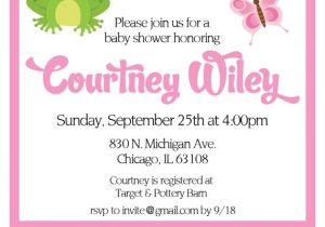 Frog themed Baby Shower Invitations Frog Baby Shower Invitation Girl Frogs by Partydecorations