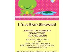 Frog themed Baby Shower Invitations Frog Baby Shower Invitations