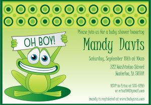 Frog themed Baby Shower Invitations Frog Baby Shower Invitations