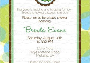 Frog themed Baby Shower Invitations Frog Prince Baby Shower Invitation