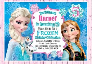 Frozen Customized Birthday Invitations Frozen Birthday Invitation Digital Copy by Poshpaisleyboutique