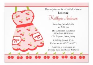 Fun Bridal Shower Invitations Fun Cherry Retro Kitchen Bridal Shower Invitation 5 Quot X 7