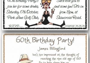 Funny 60th Birthday Party Invitations 30th 40th 50th 60th 70th 80th 90th 100th Funny Birthday