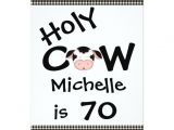 Funny 70th Birthday Invitation Wording Funny Holy Cow 70th Birthday Party Invitation Zazzle