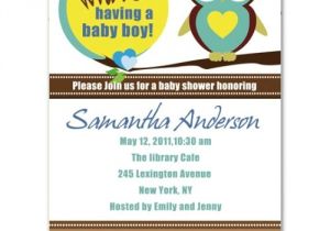 Funny Baby Shower Invite attractive and Funny Owl Baby Boy Shower Invitations Bs141
