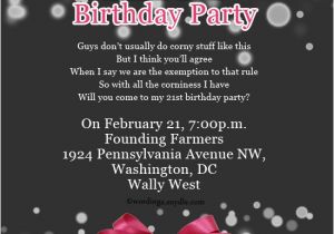 Funny Birthday Invitation Wording 21st 21st Birthday Party Invitation Wording Wordings and Messages