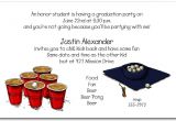 Funny College Graduation Party Invitation Wording Graduation Party Invitation Beer Pong and Grad Hat Invitation