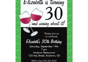 Funny Invitations for 30th Birthday Party Funny 30th Birthday Wine Party Card Zazzle