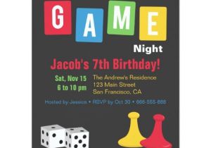Game Night Party Invitations Board Game Night Kids Birthday Party Invitations Zazzle Com