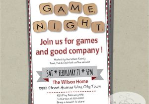 Game Night Party Invitations Word Scramble Game Night Invitation Instant Download