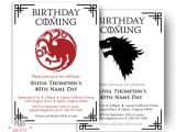 Game Of Thrones Birthday Invitation Dragon Birthday Invitation Wolf Birthday Invitation