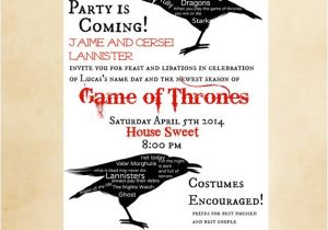 Game Of Thrones Birthday Invitation Game Of Thrones Party Invitation