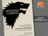 Game Of Thrones Birthday Invitation Template Wedding is Coming Game Of Thrones Printable by Foxgrovedesigns