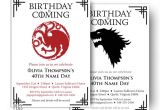 Game Of Thrones Birthday Party Invitations Dragon Birthday Invitation Wolf Birthday Invitation