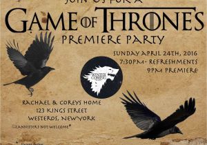 Game Of Thrones Party Invitation Game Of Thrones Premiere Party Invitation Inspiration I