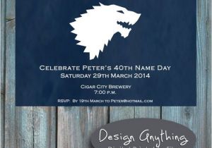 Game Of Thrones Party Invitation Printable Game Of Thrones Birthday Party Invitation G O