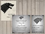 Game Of Thrones Wedding Invitation Template Wedding Invitation Set Game Of Thrones House Stark Save the
