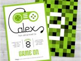 Game On Party Invitations Video Game Invitation Game Truck Party by Wlazdesignshop