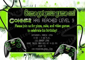 Game On Party Invitations Video Game Party Birthday Party Invitation with or by