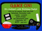 Game On Party Invitations Video Games Birthday Invitation Video Game Birthday Party