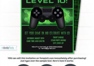 Gaming Party Invitation Template Video Game Party Invitations Video Game Invitation Video