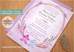 Gaming Wedding Invitations Board Game themed Wedding Invitation Hand Painted Weddings