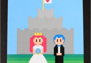 Gaming Wedding Invitations Video Game Wedding Invitation Postcard Style 8 Bit Wedding
