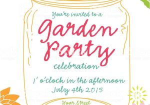Garden Party Invitation Template orange Canning Jar Spring Garden Party Invitation Design