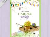 Garden Party Invitation Template Watercolor Garden Party Invitation Design Vector Free