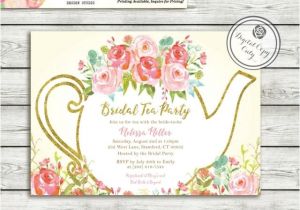 Garden Party themed Bridal Shower Invitations Garden Tea Party Bridal Shower Invitation High Tea