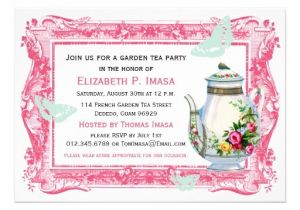 Garden Tea Party Invitation Ideas French Garden Tea Party 5×7 Paper Invitation Card Zazzle