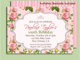 Garden Tea Party Invitation Wording Antique Rose Invitation Printable or Printed with Free