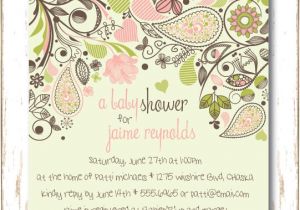 Garden themed Baby Shower Invitations Paisley Garden Baby Shower Invitation for Baby Girl