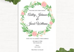 Garden Wedding Invitation Template Floral Invitation Template Garden Wedding Invitation Printable