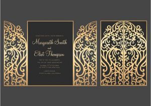Gatefold Wedding Invitation Template 5×7 39 39 Gate Fold Door Wedding Invitation Card Template Etsy