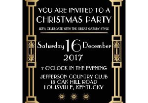 Gatsby Christmas Party Invitations Gatsby Classic Deco Christmas Party Invitations Paperstyle