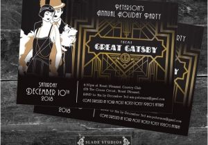 Gatsby Christmas Party Invitations Great Gatsby Holiday Party Christmas Party Invitations Movie